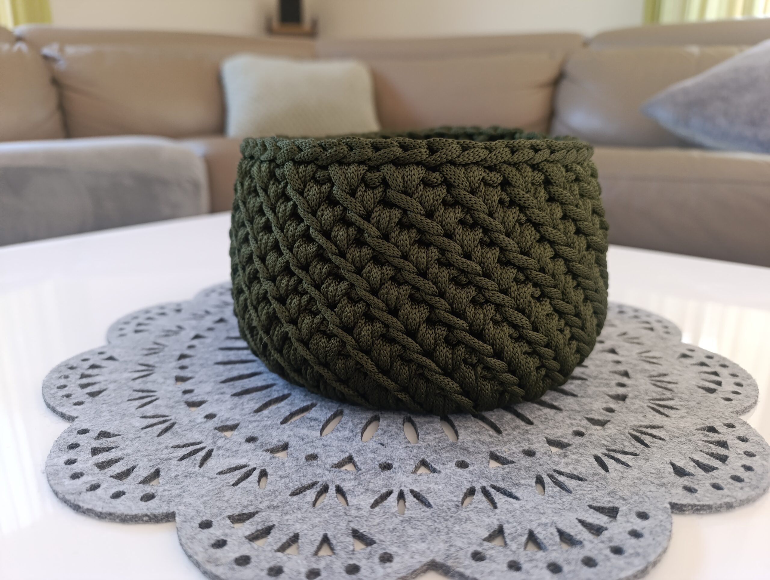 Koszyk Handmade 15cm - Oliwka - obrazek 2